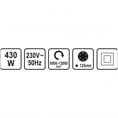 Orbitinis - ekscentrinis šlifuoklis 430w 125mm. 3