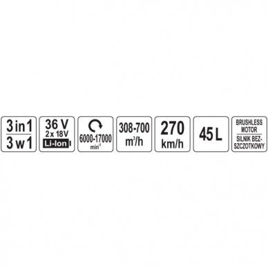 Oro pūstuvas siurblys akumuliatorinis 2X18V be baterijų 6