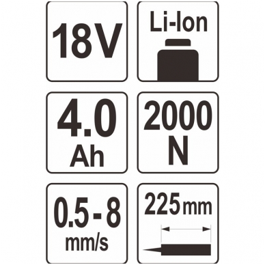 Pistoletas silikonui akumuliatorinis - 18V - 1 X 4,0AH 4