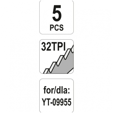 Pjūkliukai pneumatiniam siauraplūkliui - HSS-32T - 5 vnt. 3