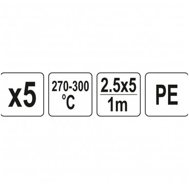 Plastiko suvirinimo juosta polietilenas (PE) 2.5X5mm. 5х1m. 5vnt. 3