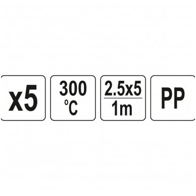 Plastiko suvirinimo juosta polipropilenas (PP) 2.5X5mm. 5х1m. 5vnt. 2