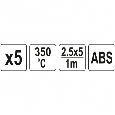 Plastiko suvirinimo juosta terpolimeras (ABS) 2.5X5mm. 5х1m. 5vnt. 2