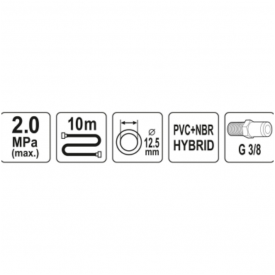 Pneumatinė žarna - Hybrid - 12,5mm.x10m. 2