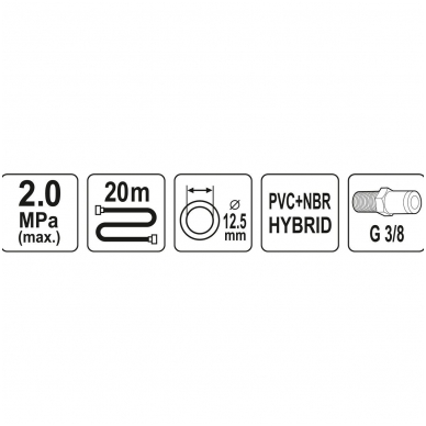 Pneumatinė žarna - Hybrid - 12,5mmx20m. 2