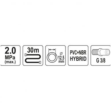 Pneumatinė žarna - Hybrid - 12,5mm.x30m. 2