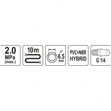 Pneumatinė žarna - Hybrid - 6,5mm.x10m. 2