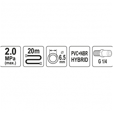 Pneumatinė žarna - Hybrid - 6,5mm.x20m. 2