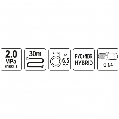 Pneumatinė žarna - Hybrid - 6,5mm.x30m. 2