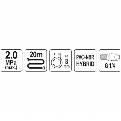 Pneumatinė žarna - Hybrid - 8mm.x20m. 2