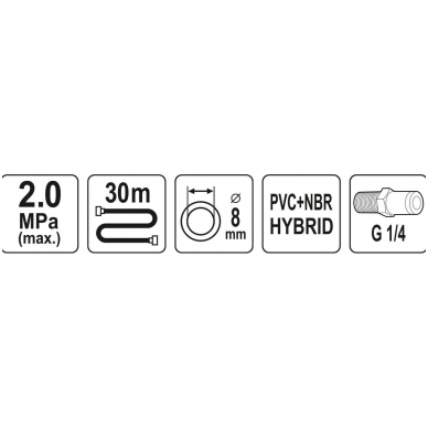 Pneumatinė žarna - Hybrid - 8mm.x30m. 2