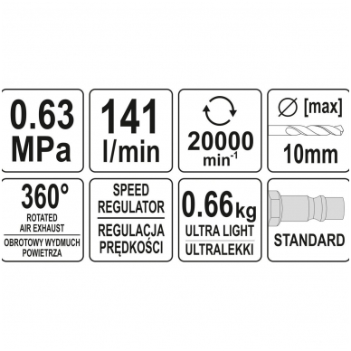 Pneumatinis gręžtuvas tiesus - 10mm. 4