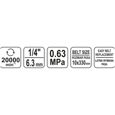 Pneumatinis juostinis šlifuoklis 10 X 330mm 4