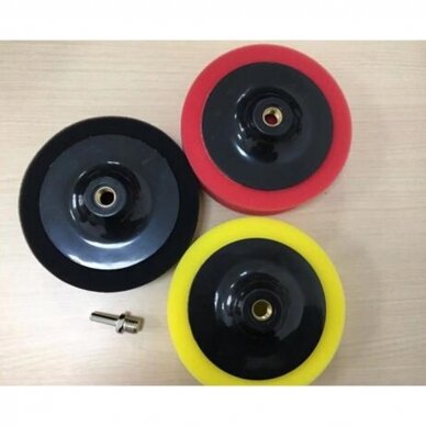 Poliravimo padų rinkinys - juodas - oranžinis-geltonas - M14 - 150 mm 1