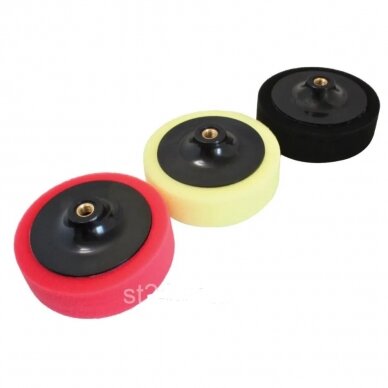 Poliravimo padų rinkinys - juodas - oranžinis-geltonas - M14 - 150 mm