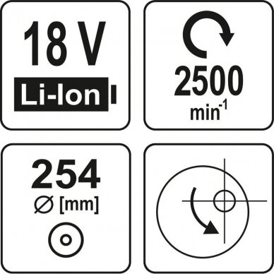 Poliruoklis orbitinis akumuliatorinis be akumuliatoriaus 18V 254mm. 6