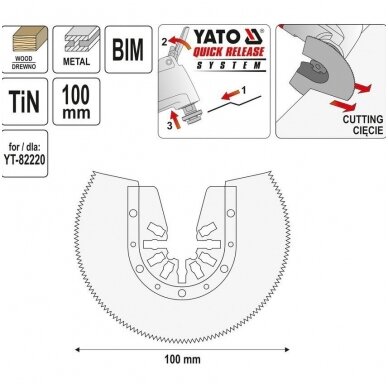 Priedas daugiafunkciniam įrankiui BIM-TIN 100mm. 2