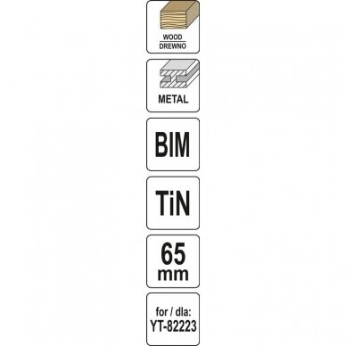 Priedas daugiafunkciniam įrankiui BIM-TIN 90mm. / 65mm. 3