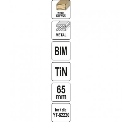 Priedas daugiafunkciniam įrankiui BIM-TIN 90mm. / 65mm. 3