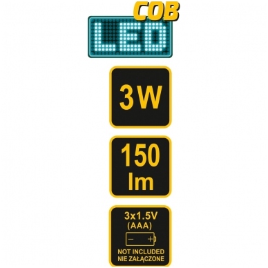 Prožektorius dedamas ant galvos COB LED 3W 3