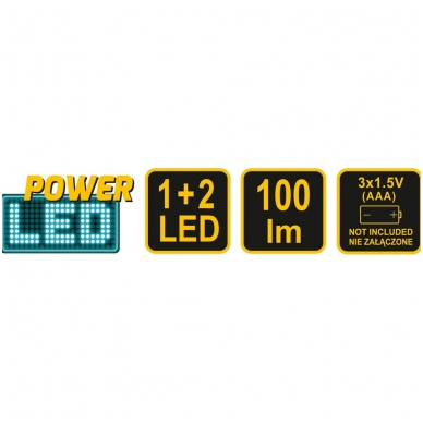 Prožektorius dedamas ant galvos POWER LED + 2 RED LED 3