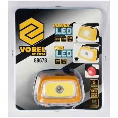 Prožektorius dedamas ant galvos XPE CREE 3W + COB LED 3W 4