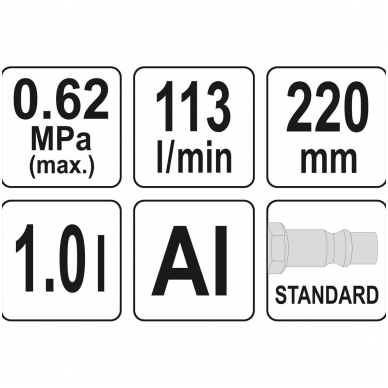 Putų generavimo pistoletas pneumatinis - 1 l / 220 mm 4