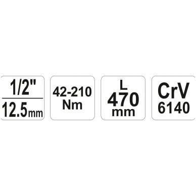 Raktas dinamometrinis 1-2, 42-210Nm. 6