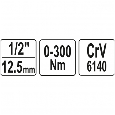 Raktas dinamometrinis švytuoklinis 1/2", 0-300Nm. 2