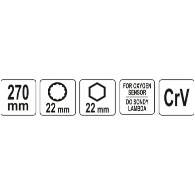 Raktas lambda zondui / deguonies davikliui dvipusis 22mm. 5