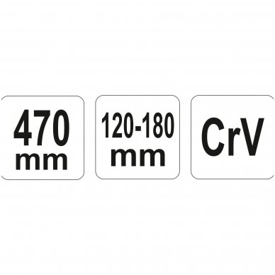 Raktas užmetamas su varžtu Cr-V, 120-180mm. 2