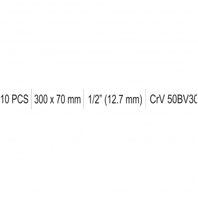 Rankena galvutėms L-tipo 1/2"+1/2" 300X70mm 1