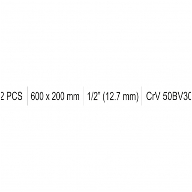 Rankena galvutėms L-tipo 1/2"+1/2" 600X200mm 1