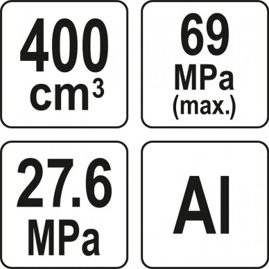 Rankinis tepimo pistoletas sustiprinta konstrukcija, kasetės 400cm³ 3