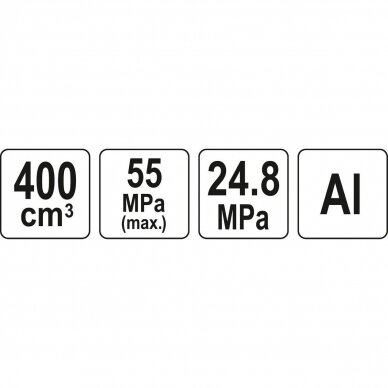 Rankinis tepimo pistoletas sustiprinta konstrukcija, kasetės 400cm³ 3