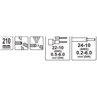 Replės laidams daugiafunkcinės 210 mm. 1