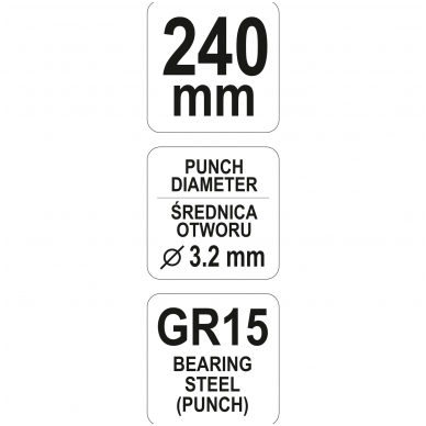 Replės apvalioms skylėms daryti 240 mm 4