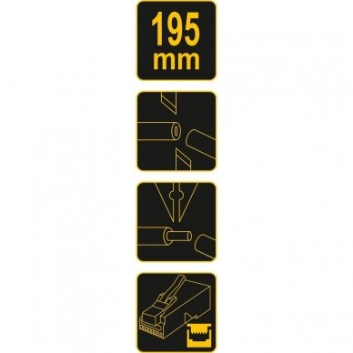 Replės telefoninių, internetinių kabelių antgalių užspaudimui, RJ45 RJ10 RJ11 2