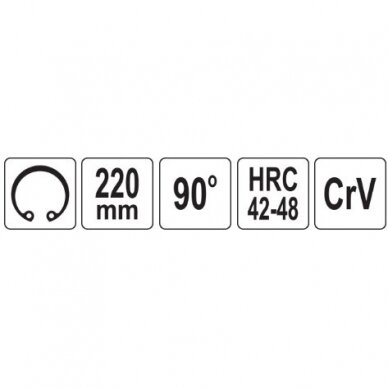 Replės žiedams lenktos  spaudžiamos 220mm. 2
