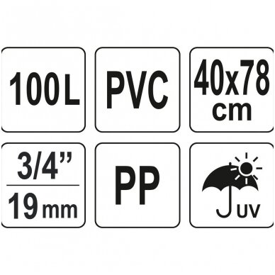 Rezervuaras lietaus vandeniui rinkti PVC 100 litrų 5