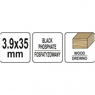 Savisriegiai į medį fosfatuoti ant juostelės 3,9 x 35mm.1000vnt.  3