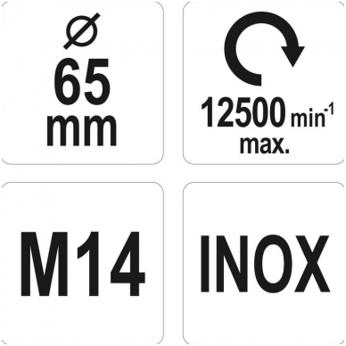 Šepetys vielinis puodo tipo nerūdijantis plienas INOX  M14 - 65mm. 3