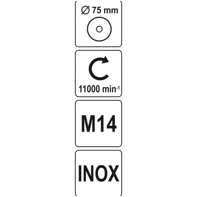 Plieninis šepetys Ø 60 mm, M14, INOX 2