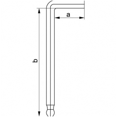 Šešiakampis raktas lenktas labai ilgas su šarnyru 7,0 mm, 6 vnt