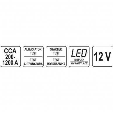 Skaitmeninis akumuliatoriaus testeris 12V 4