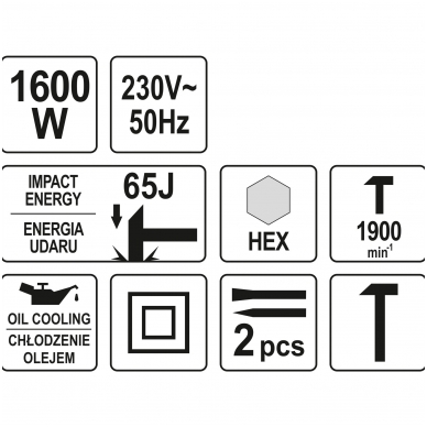 Smūginis griovimo - demontavimo plaktukas 65J - 1600W 4
