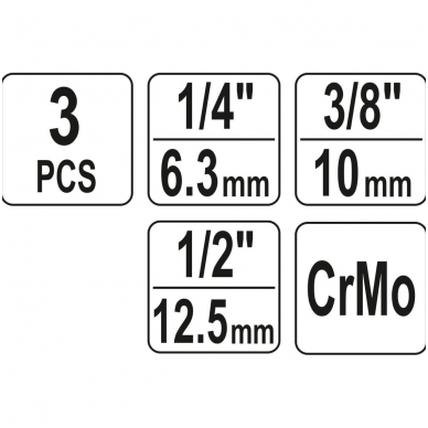 Smūginių šarnyrų / kardanų rinkinys - 3 vnt. 2