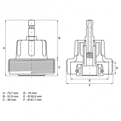 Spaudimo adapteris Nr. 23 BGS 8027, 8098 VAG 2