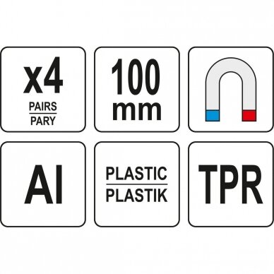 Spaustivų lūpų apsaugų rinkinys aliuminis 100mm. 3