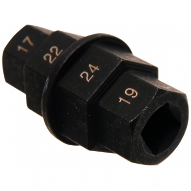 Speciali galvutė/adapteris motociklui 17-19-22-24 mm, 3/8" 1